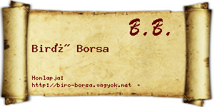 Biró Borsa névjegykártya